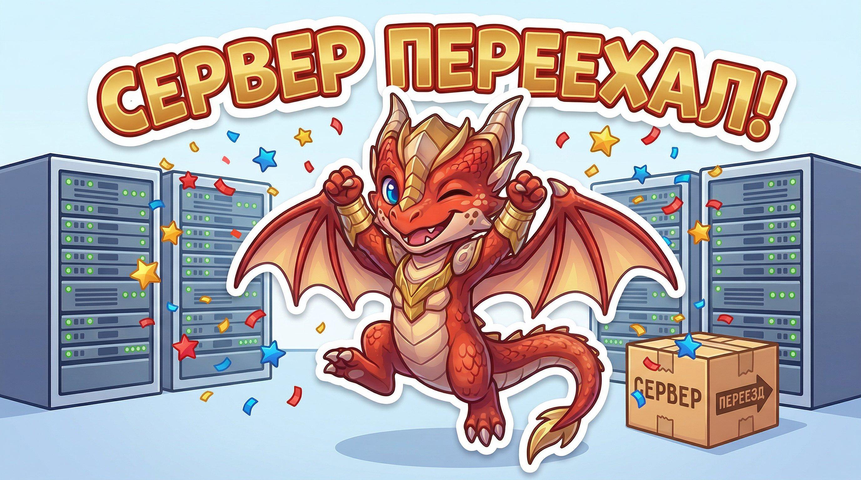 Подробная информация о "Сервер переехал на новый Хостинг!"